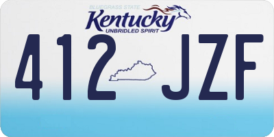 KY license plate 412JZF