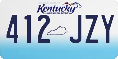 KY license plate 412JZY
