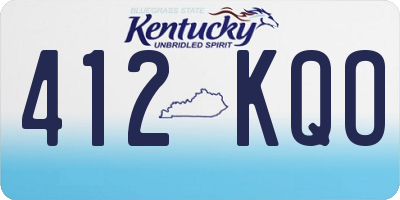 KY license plate 412KQO
