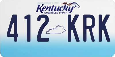 KY license plate 412KRK