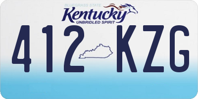 KY license plate 412KZG