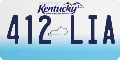 KY license plate 412LIA