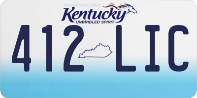 KY license plate 412LIC