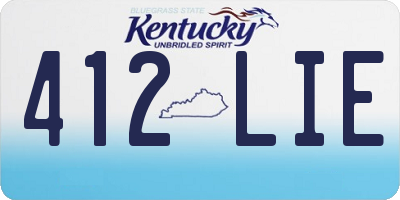KY license plate 412LIE