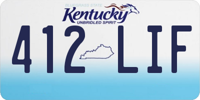 KY license plate 412LIF