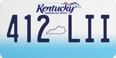 KY license plate 412LII