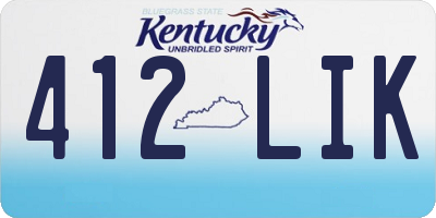 KY license plate 412LIK