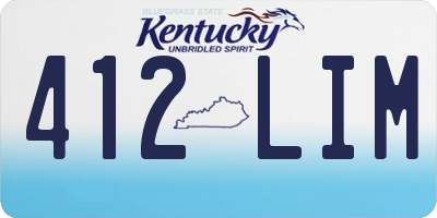 KY license plate 412LIM
