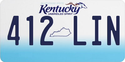 KY license plate 412LIN