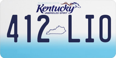 KY license plate 412LIO