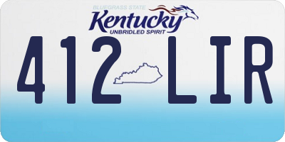 KY license plate 412LIR