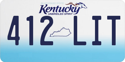 KY license plate 412LIT