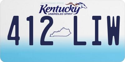 KY license plate 412LIW