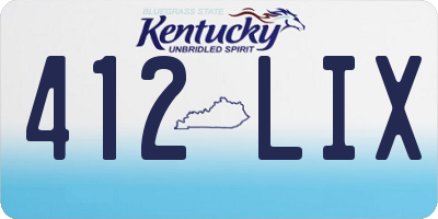 KY license plate 412LIX