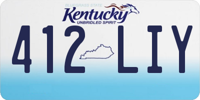 KY license plate 412LIY