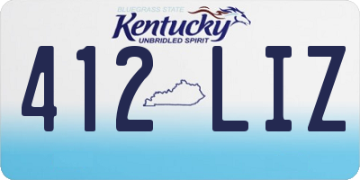 KY license plate 412LIZ