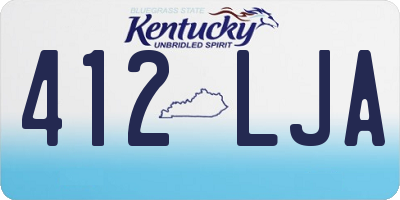 KY license plate 412LJA