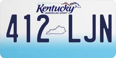 KY license plate 412LJN
