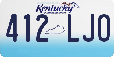 KY license plate 412LJO