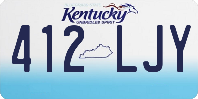 KY license plate 412LJY