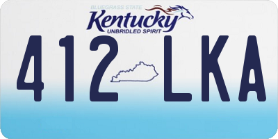 KY license plate 412LKA