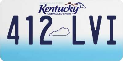 KY license plate 412LVI