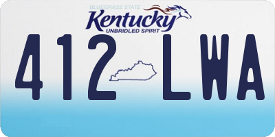 KY license plate 412LWA