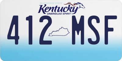 KY license plate 412MSF