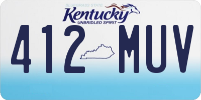 KY license plate 412MUV