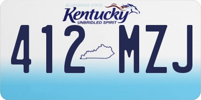 KY license plate 412MZJ