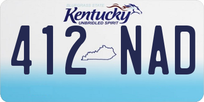 KY license plate 412NAD