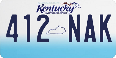 KY license plate 412NAK