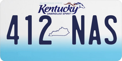 KY license plate 412NAS
