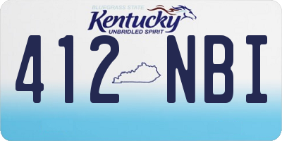 KY license plate 412NBI
