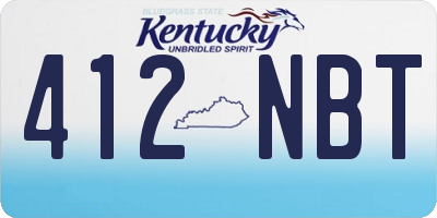 KY license plate 412NBT
