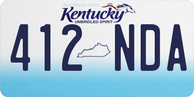 KY license plate 412NDA
