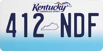 KY license plate 412NDF