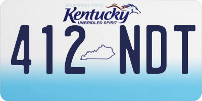 KY license plate 412NDT