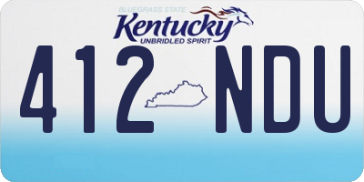 KY license plate 412NDU