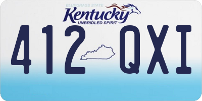 KY license plate 412QXI