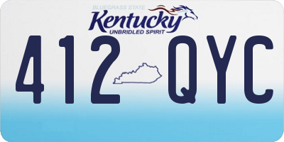 KY license plate 412QYC