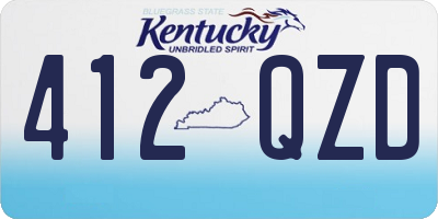 KY license plate 412QZD
