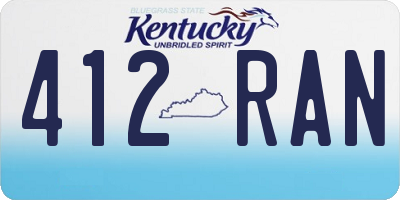 KY license plate 412RAN