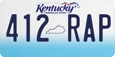 KY license plate 412RAP