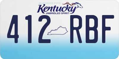 KY license plate 412RBF