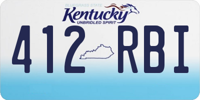 KY license plate 412RBI