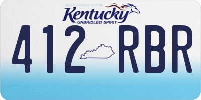 KY license plate 412RBR