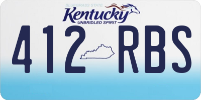 KY license plate 412RBS