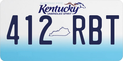 KY license plate 412RBT