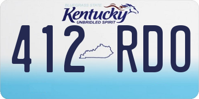 KY license plate 412RDO